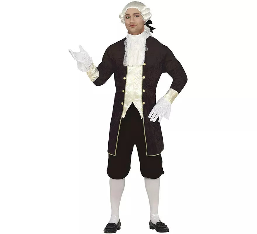 Disfraz de Marqués marrón elegante para hombre