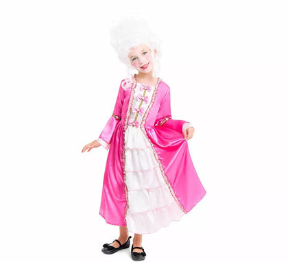 Disfraz de Marquesa de Época rosa para niña