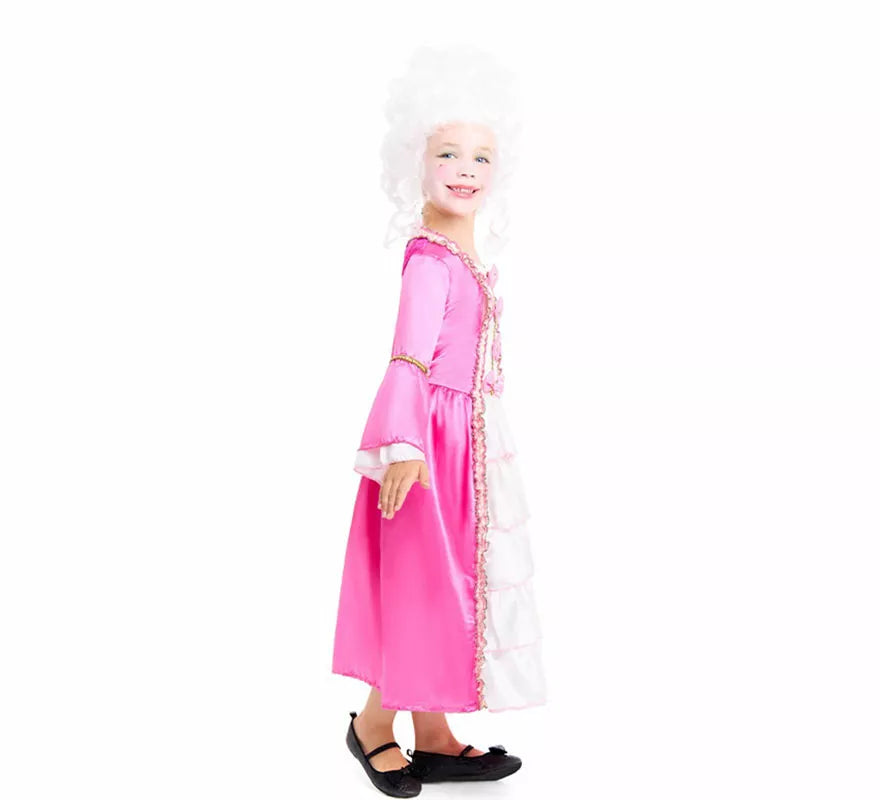 Disfraz de Marquesa de Época rosa para niña
