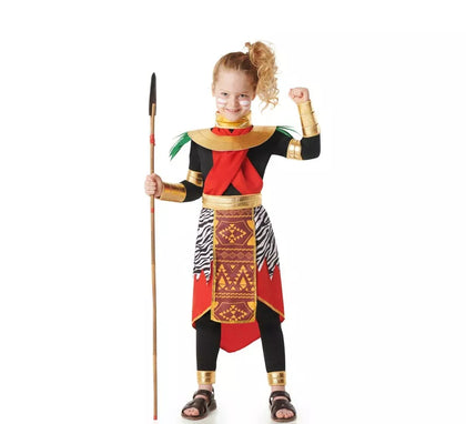 Disfraz de Masai Africano rojo elegante para niños