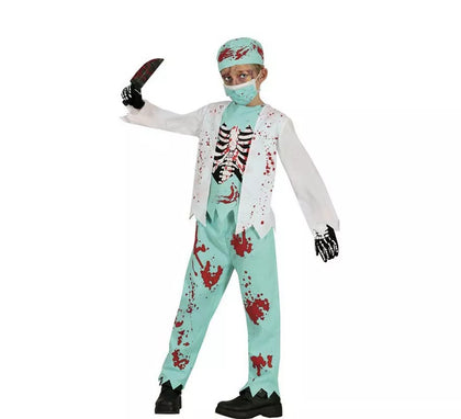 Disfraz de Médico Esqueleto Zombie para niños