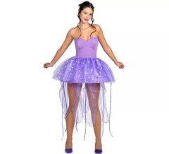Purple Medusa costume with tentacles for women
