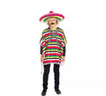 Disfraz de Mejicano poncho multicolor para niño