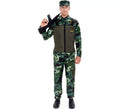 Disfraz de Militar verde Camuflado con Gorra para adulto