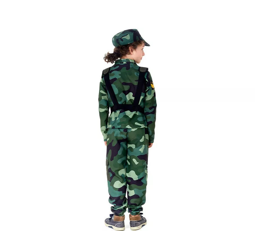 Translation missing: en.Disfraz de Militar verde Camuflado con Gorra para niños