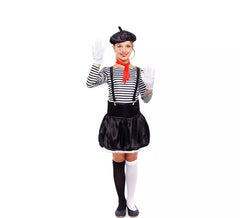 Striped Mime Costume for Girls