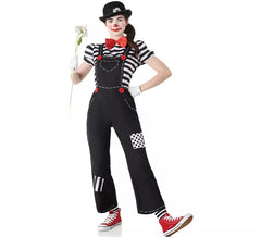 Women's Striped Funny Mime Costume