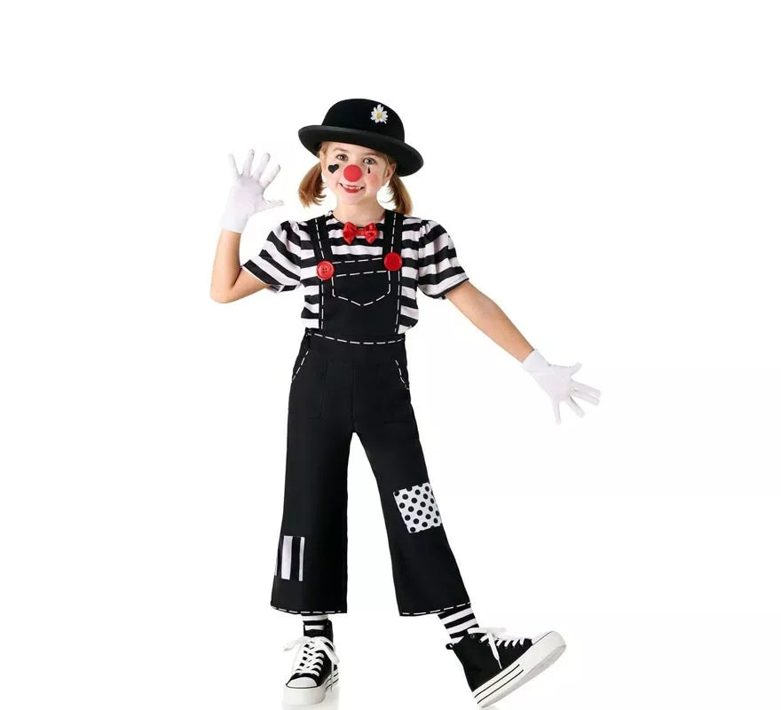 Disfraz de Mimo divertido a rayas para niños