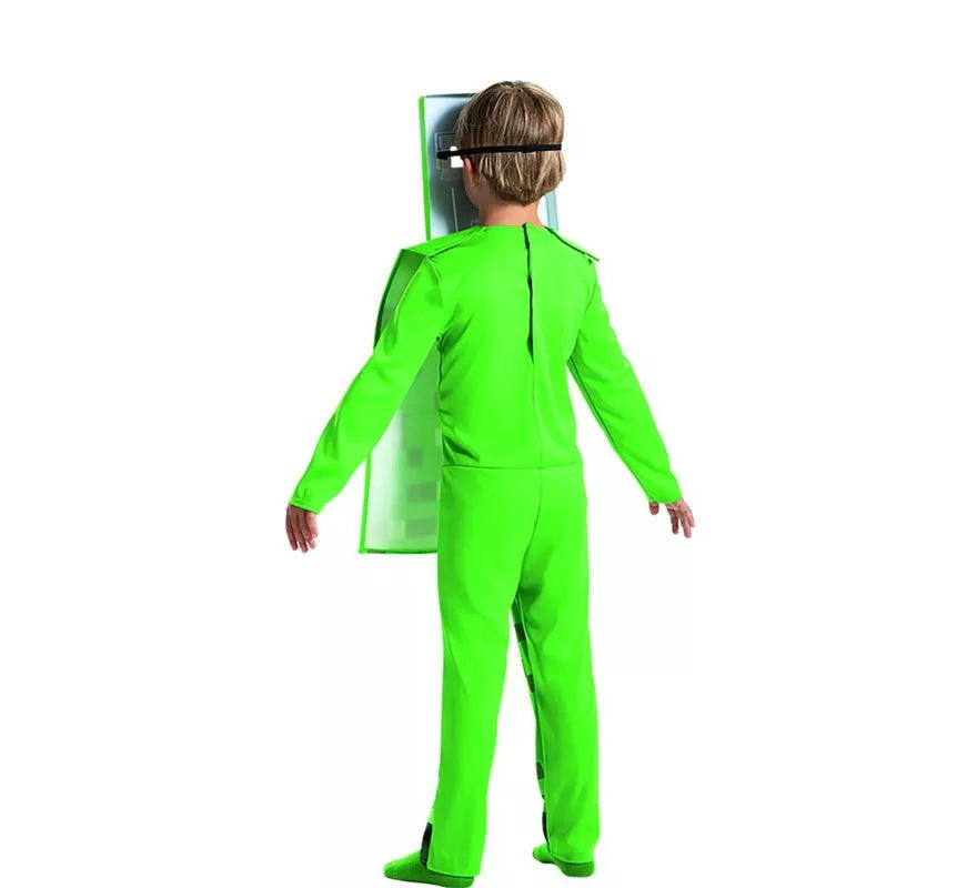 Translation missing: en.Disfraz de Minecraft Creeper verde para niño