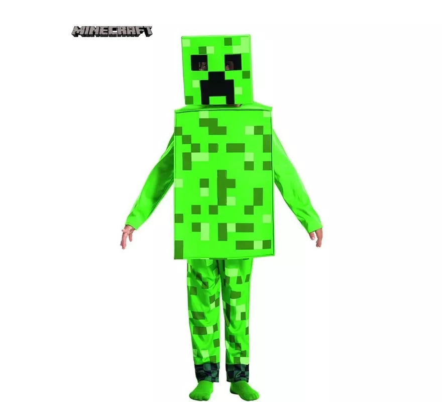Translation missing: en.Disfraz de Minecraft Creeper verde para niño