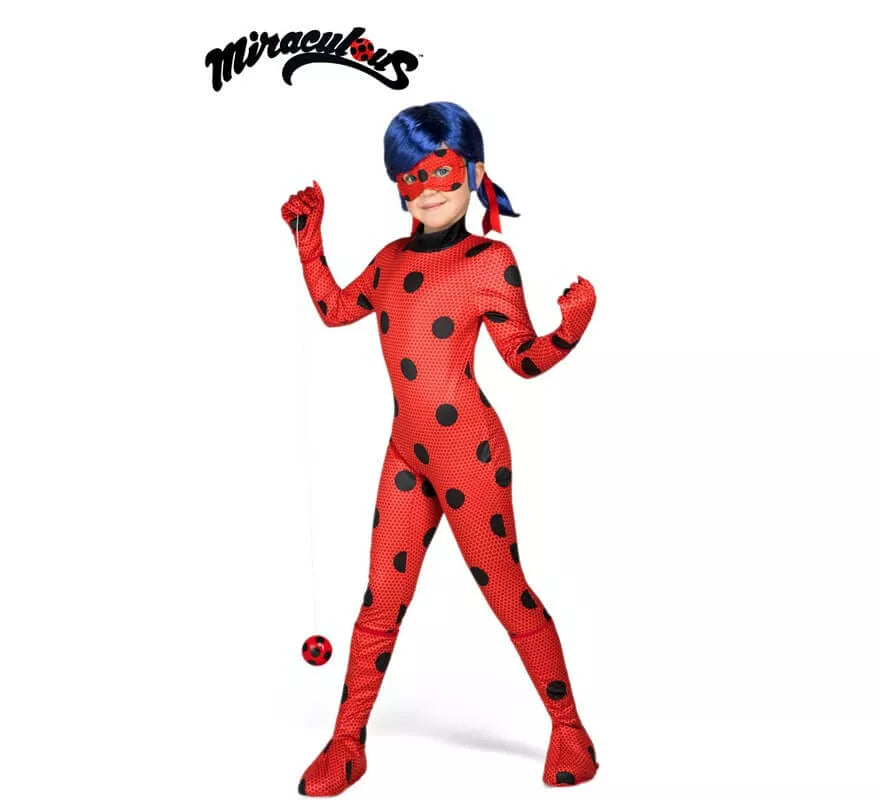 Translation missing: en.Disfraz de Miraculous Ladybug con peluca para niña