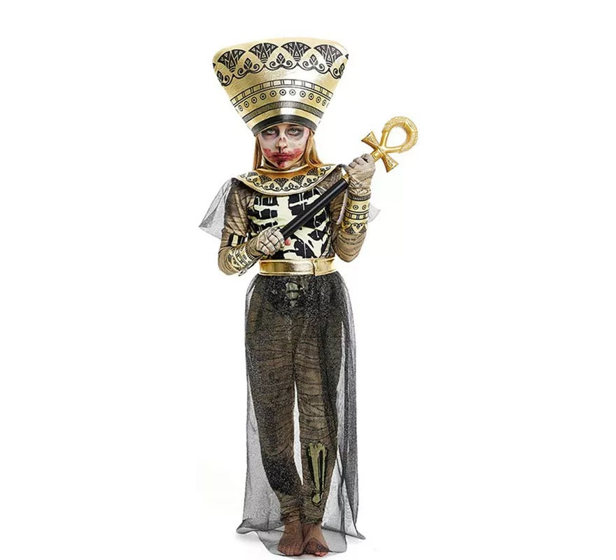 Translation missing: en.Disfraz de Momia Faraona con tocado para niña y adolescente