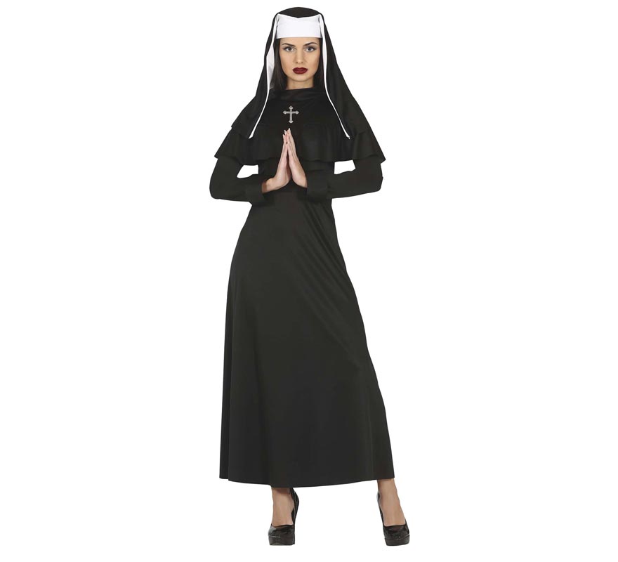 Translation missing: en.Disfraz de Monja Gótica con túnica negra para mujer