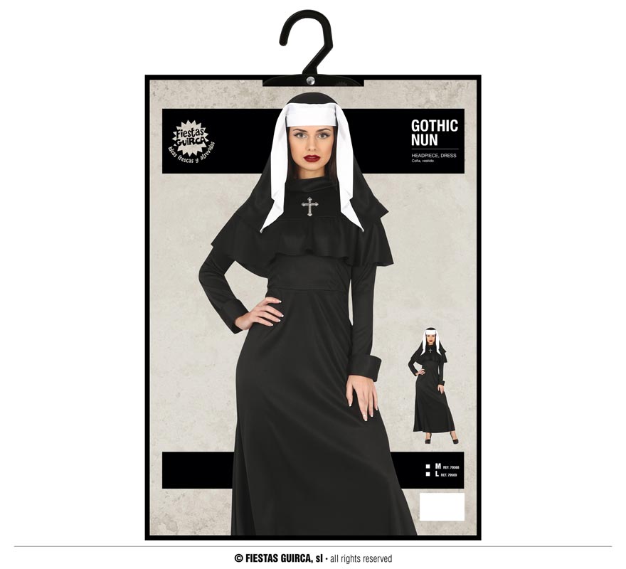Translation missing: en.Disfraz de Monja Gótica con túnica negra para mujer