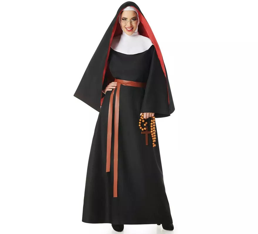 Disfraz de Monja negro para mujer