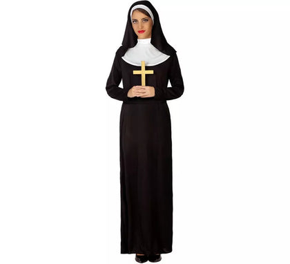 Disfraz de Monja negro para mujer