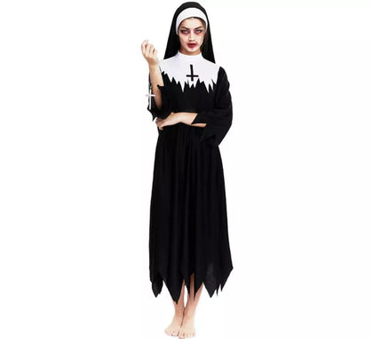 Disfraz de Monja Zombie túnica con picos para mujer