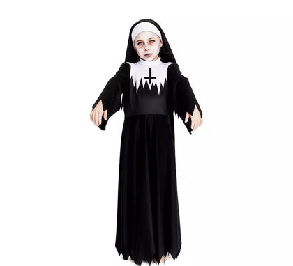 Disfraz de Monja Zombie túnica con picos para niña