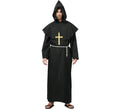 Disfraz de Monje medieval oscuro con cruz para hombre