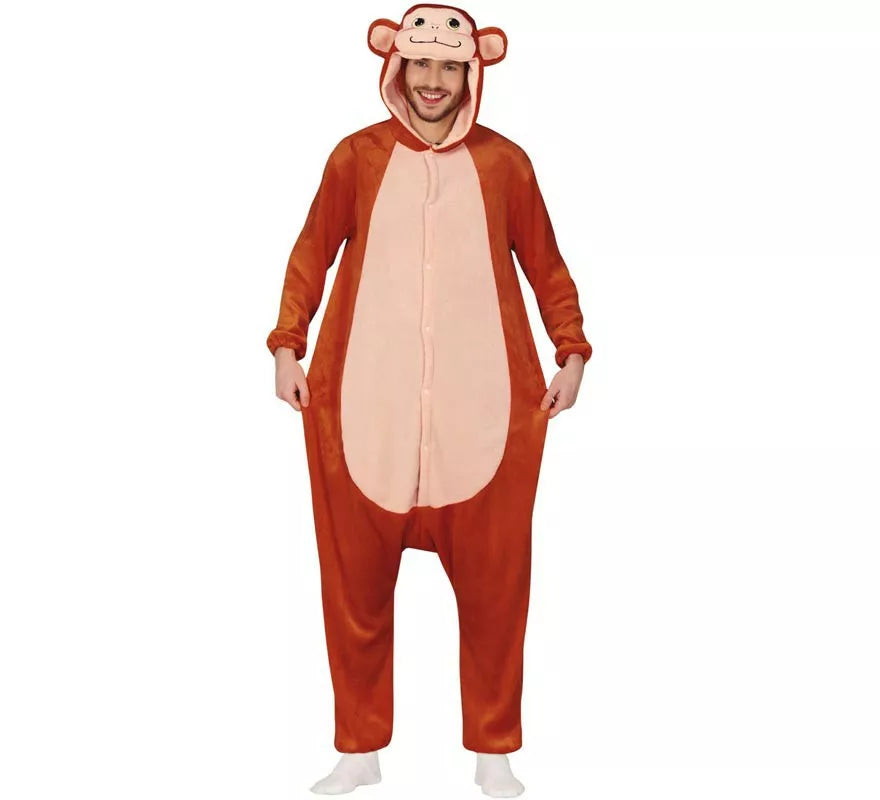 Translation missing: en.Disfraz de Mono Marrón Pijama para hombre