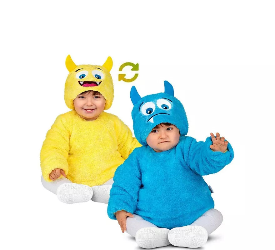 Translation missing: en.Disfraz de Monstruo Amarillo- Azul Reversible para bebé y niños