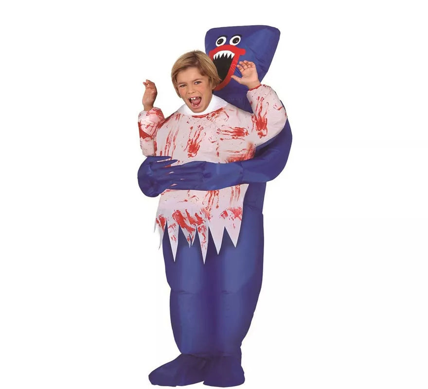 Disfraz de Monstruo de los Abrazos azul hinchable o inflable para niños
