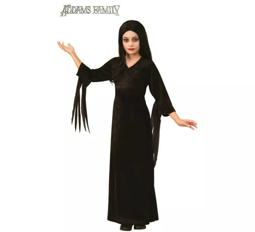Disfraz de Morticia de la Familia Addams para niña