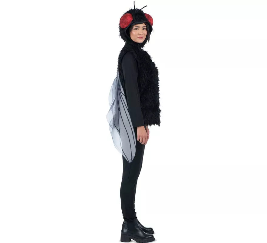 Translation missing: en.Disfraz de Mosca con gorro y alas para adulto