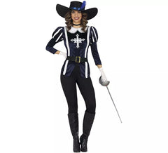 Blue Musketeer costume for women