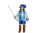 Disfraz de Mosquetera azul para niña