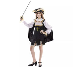 Musketeer Costume with Golden Cross for Girl