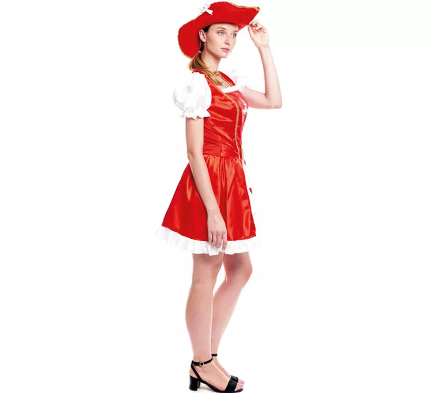 Disfraz de Mosquetera Roja en Vestido para mujer
