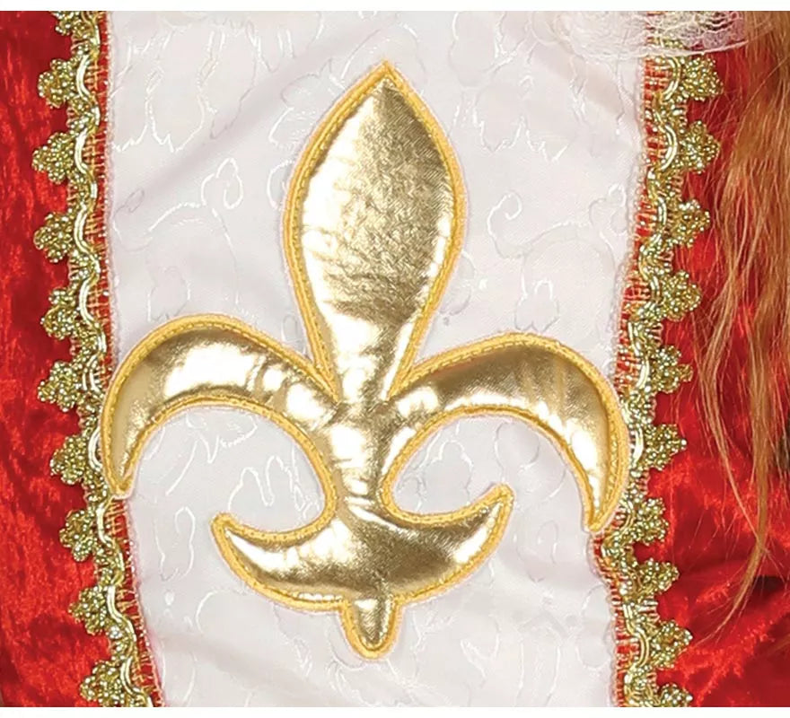 Disfraz de Mosquetera roja Flor de Lis para niña