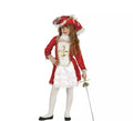 Disfraz de Mosquetera roja Flor de Lis para niña