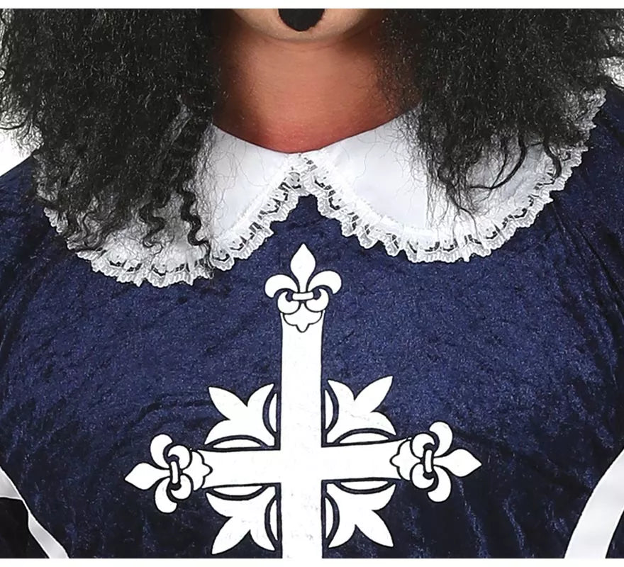 Disfraz de Mosquetero Azul Elegante para hombre