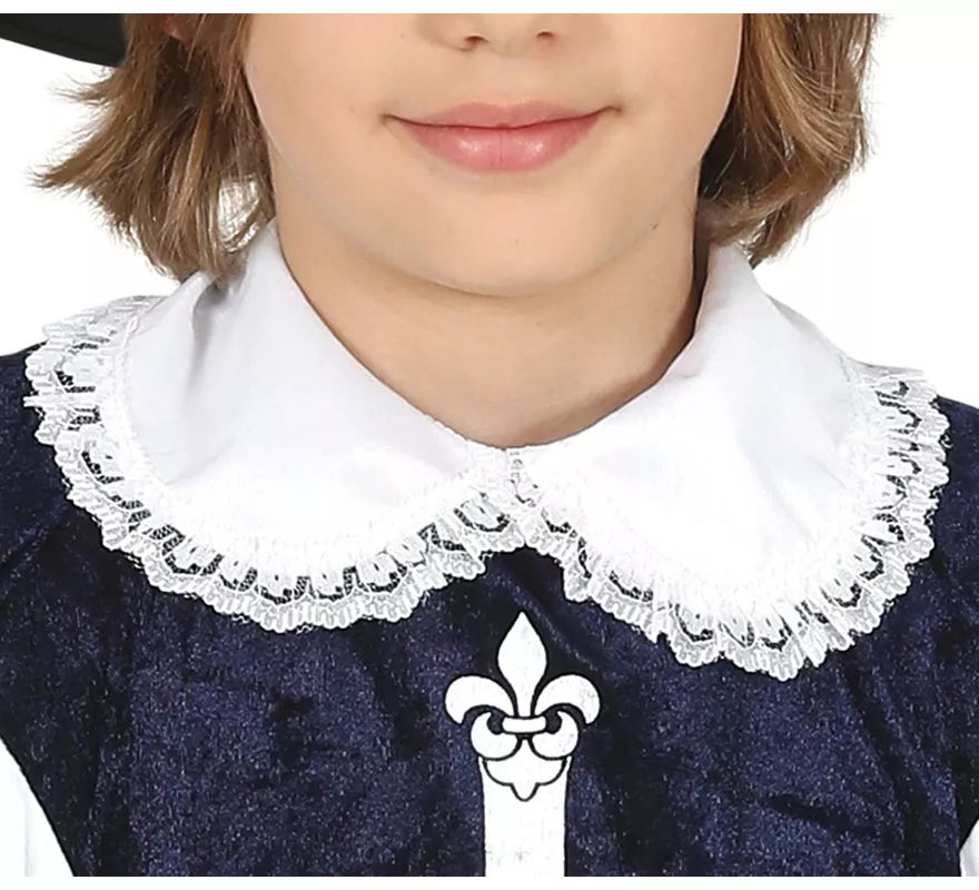 Disfraz de Mosquetero Azul Elegante para niño