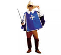 Disfraz de Mosquetero azul para hombre