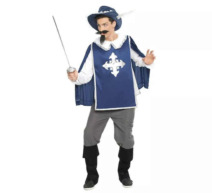Translation missing: en.Disfraz de Mosquetero Azul para hombre