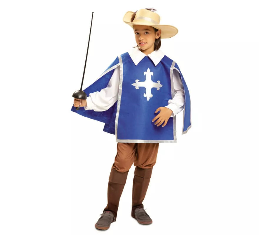 Disfraz de Mosquetero azul para niño