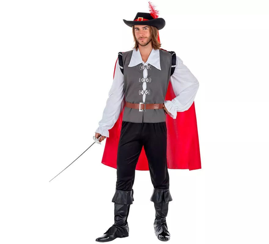 Translation missing: en.Disfraz de Mosquetero Gris para hombre
