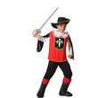 Disfraz de Mosquetero Rojo y Negro para niño