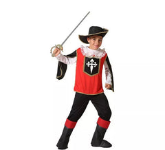 Red and Black Musketeer Costume for Boys