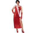 Disfraz de Mr World vestido rojo para hombre