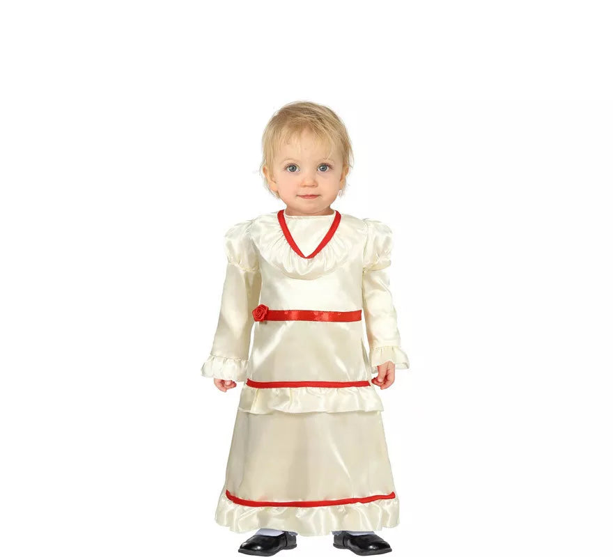 Translation missing: en.Disfraz de Muñeca con vestido blanca para bebé