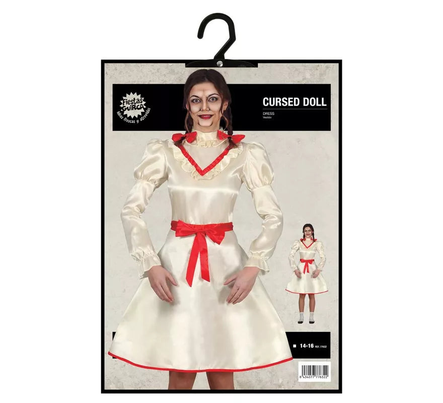 Disfraz de Muñeca Embrujada con lazos para adolescente