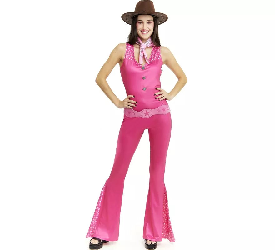 Disfraz de Muñeca Famosa Vaquera fucsia para mujer