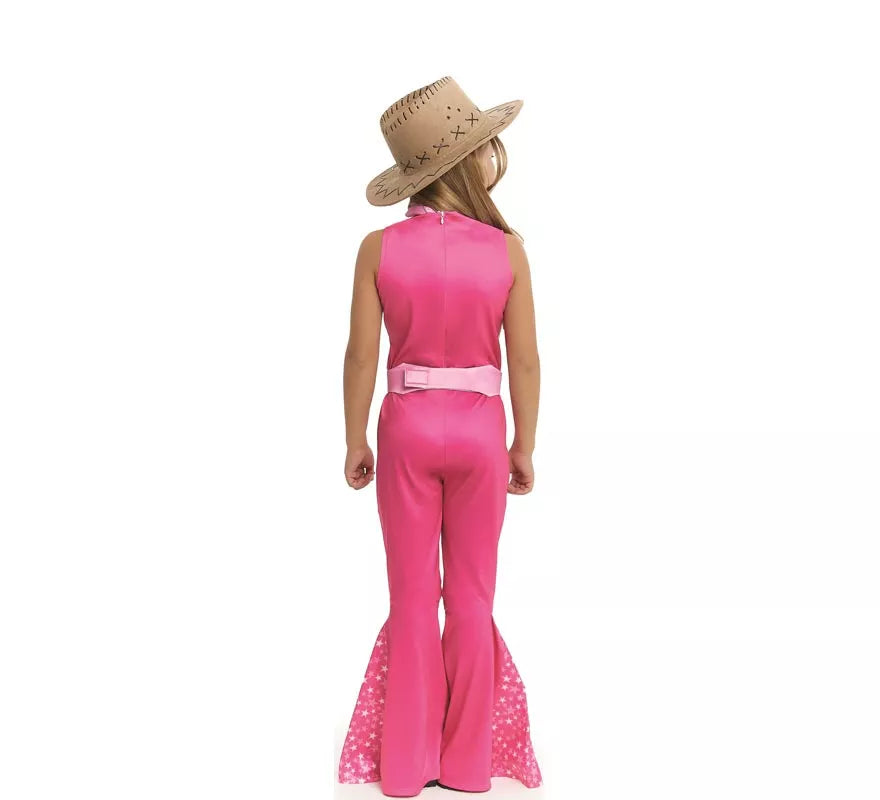 Disfraz de Muñeca Famosa Vaquera fucsia para niña