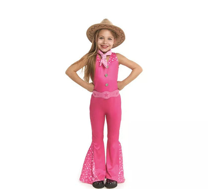 Disfraz de Muñeca Famosa Vaquera fucsia para niña