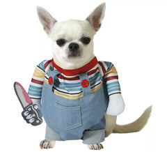Costume da Bambola Diabolica con braccia e coltello per cane