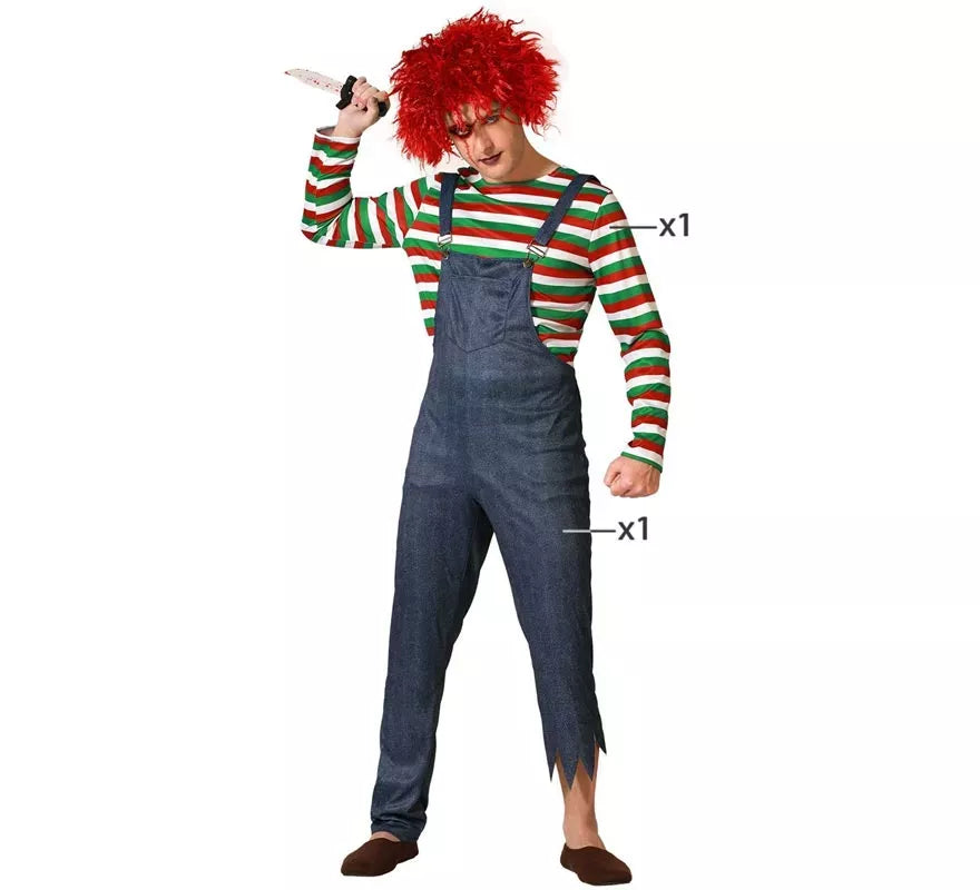 Disfraz de Muñeco Diabólico Multicolor para hombre